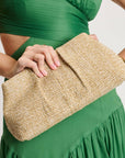 Breeze Woven Clutch-Natural
