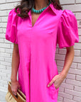 Love Story Midi Dress-Hot Pink