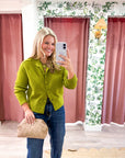 Fireside Cottage Cardigan-Light Olive