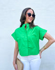 Timeless Touch Collar Top-Green