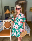 PREORDER: Tropical Paradise Floral Shirt Dress