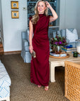 Turning Heads Maxi Dress- Wine