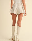 Fit and Flare Shorts- Ecru