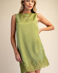 Romantic Evening Mini Dress-Olive