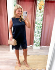 Romantic Evening Mini Dress-Navy