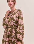 Forest Whimsy Floral Midi Dress