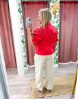 Seaside Zipper Front Jacket-Red