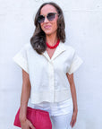 Timeless Touch Collar Top-Linen