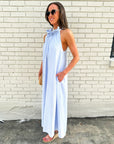 Julia Pinstripe Maxi Dress