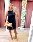 Romantic Evening Mini Dress-Navy