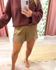 Satin Allure Shorts-Mocha