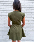 Sweet Afternoons Mini Dress-Olive