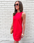 Light of Life Embroidered Dress-Red