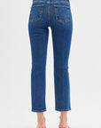 Right Fit Cropped Straight Jeans-Dark