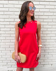 Light of Life Embroidered Dress-Red