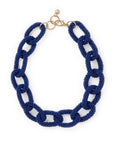 Jenna Chain Link Necklace-Navy