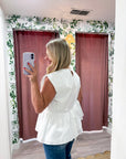 Sunday Melody Peplum Top-Off White