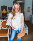 Baby's Breath Floral Eyelet Top