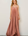 Moonglade Pleated Maxi Dress- Rose