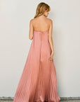 Moonglade Pleated Maxi Dress- Rose