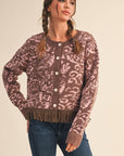 Elegant Approach Fringe Cardigan-Mocha Pink