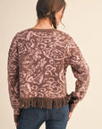 Elegant Approach Fringe Cardigan-Mocha Pink