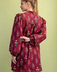Darling Daydream Floral Mini Dress-Maroon