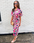 Garden Grace Tie Waist Midi Dress-Pink