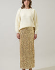 Special in Sequins Wrap Maxi Skirt-Gold