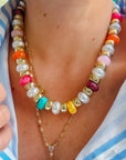 Joyful Beaded Necklace- Gold
