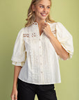 Rosemere Button Down Top-Cream