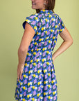 Citron Bloom Dress-Blue