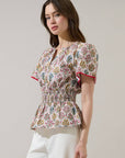 Fields of Flowers Peplum Top
