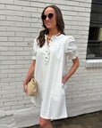 She’s Gone Country Denim Dress-Cream