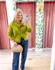 Fireside Cottage Cardigan-Light Olive