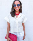 Timeless Touch Collar Top-Linen