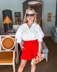Ahoy Rope Belt Short-Red