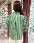 Sweetheart Puff Sleeve Top-Green