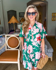PREORDER: Tropical Paradise Floral Shirt Dress
