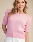 Weekend Time Knit Top-Pink