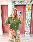 Sunny Days Sweater Cardigan-Olive