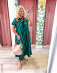 The Iconic Stripe Midi Dress-Navy