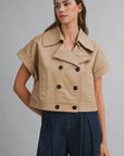 City Chic Crop Trench Top