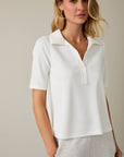 Office Chic Polo Top-Off White