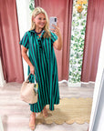 The Iconic Stripe Midi Dress-Navy