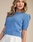Weekend Time Knit Top-Blue