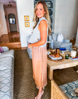 Sweet Pleats Dress-Heather Gray
