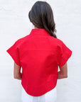 Timeless Touch Collar Top-Red