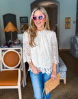 Baby's Breath Floral Eyelet Top