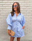 Boss Babe Pinstripe Mini Dress